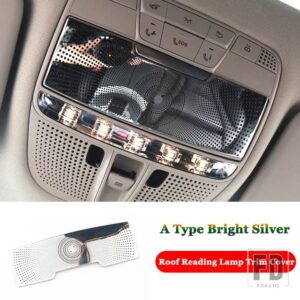 メルセデスベンツ C E GLC クラス W205 W213 X253 ステンレスカーアクセサリールーフ読書灯カバートリム装飾フレーム - A　Type　Bright