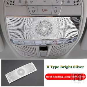 メルセデスベンツ C E GLC クラス W205 W213 X253 ステンレスカーアクセサリールーフ読書灯カバートリム装飾フレーム - B　Type　Bright
