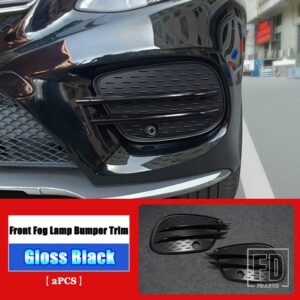 メルセデスベンツ GLE GLS クラス W166 X166 GLE クーペ C292 AMG GLE43 カーアクセサリーフロントバンパーリップグリルフォグランプカバートリム - Gloss　Black