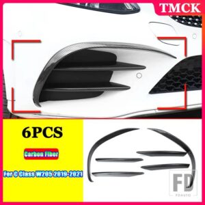 メルセデスベンツ C クラス W205 C180 C200 C220 C260 C300 C450 2019-2021 ABS フロントバンパーフェンダーリップフォグランプカバートリムストリップ - 2