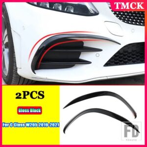 メルセデスベンツ C クラス W205 C180 C200 C220 C260 C300 C450 2019-2021 ABS フロントバンパーフェンダーリップフォグランプカバートリムストリップ - 3
