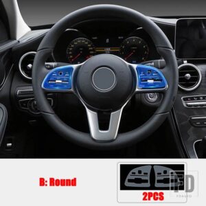メルセデスベンツ A B C E S G CLA GLE GLC CLS GLS クラス W177 W247 W205 W213 C118 W167 ステアリングホイールボタンプロテクターフィルム - Round