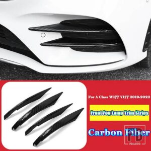 メルセデスベンツ A クラス W177 V177 AMG A35 2019-2022 + カーアクセサリーフロントバンパースプリッタースポイラーフォグランプカバートリムストリップ - 6