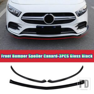 メルセデスベンツ A クラス W177 V177 AMG A35 2019-2022 + カーアクセサリーフロントバンパースプリッタースポイラーフォグランプカバートリムストリップ - 9