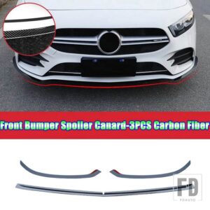 メルセデスベンツ A クラス W177 V177 AMG A35 2019-2022 + カーアクセサリーフロントバンパースプリッタースポイラーフォグランプカバートリムストリップ - 10