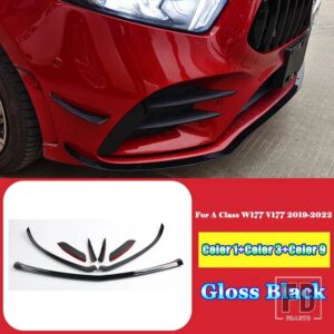 メルセデスベンツ A クラス W177 V177 AMG A35 2019-2022 + カーアクセサリーフロントバンパースプリッタースポイラーフォグランプカバートリムストリップ - 11