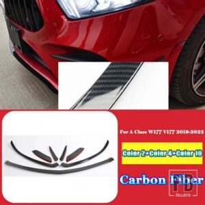 メルセデスベンツ A クラス W177 V177 AMG A35 2019-2022 + カーアクセサリーフロントバンパースプリッタースポイラーフォグランプカバートリムストリップ - 12