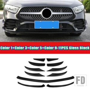 メルセデスベンツ A クラス W177 V177 AMG A35 2019-2022 + カーアクセサリーフロントバンパースプリッタースポイラーフォグランプカバートリムストリップ - 13