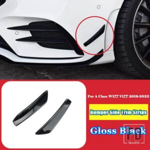 メルセデスベンツ A クラス W177 V177 AMG A35 2019-2022 + カーアクセサリーフロントバンパースプリッタースポイラーフォグランプカバートリムストリップ - 1