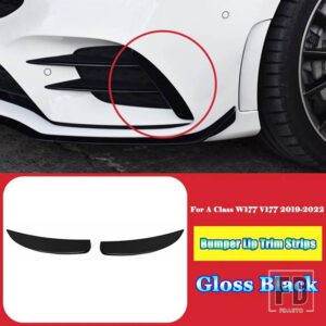 メルセデスベンツ A クラス W177 V177 AMG A35 2019-2022 + カーアクセサリーフロントバンパースプリッタースポイラーフォグランプカバートリムストリップ - 3