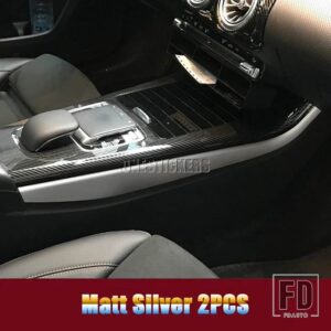 カーアクセサリーインテリアセンターコンソールパネルサイドトリムストリップカバーメルセデスベンツ A CLA クラス W177 V177 C118 W118 2019-2024 - Matt　Silver