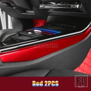 カーアクセサリーインテリアセンターコンソールパネルサイドトリムストリップカバーメルセデスベンツ A CLA クラス W177 V177 C118 W118 2019-2024 - Red