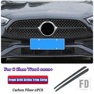 メルセデスベンツ C クラス W206 C200 C220 C260 C300 2022 + ステンレスカーアクセサリーフロントグリルグリルカバートリムストリップ - Carbon　Fiber
