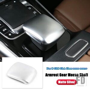 メルセデスベンツ B GLB GLA クラス W247 X247 H247 2020 2021 + カーアクセサリーセンターコンソールアームレストギアマウスシェルトリムカバー - Matte　Silver