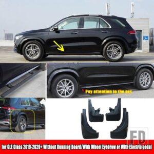 メルセデスベンツ GLE クラス W167 V167 GLE350 GLE450 2019-2020 + フロントリアマッドフラップスプラッシュガードフェンダーマッドガードアクセサリー - 2