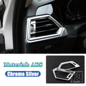 BMW 3 シリーズ G20 G21 G28 2019-22 中央ダッシュボード空調サイドエアベントアウトカバートリムフレーム - Chrome　Silver