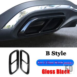 メルセデスベンツ C クラス W206 C200 C220 C260 C300 2022 + ABS カーアクセサリーテール喉マフラーマフラーカバートリムステッカー - B　Style