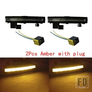 1個2個5個 24V サンバイザーライト スカニアトラック R650 G500 S730 S500 P500 LED サンバイザーランプとプラグ OEM 2252794 - 2Pcs　Amber　and　plug