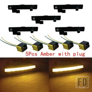 1個2個5個 24V サンバイザーライト スカニアトラック R650 G500 S730 S500 P500 LED サンバイザーランプとプラグ OEM 2252794 - 5Pcs　Amber　and　plug