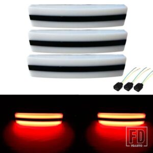 DIY 2個/3個 サンバイザーライト スカニアトラック R620 R500 P400 P450 R730 G460 LED サンバイザーライト OEM 1798980 1910437 プラグ付き - 3pcs　Red　DIY
