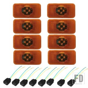 ボルボトラック用24V LEDサイドライト FH FM FL マーカーランプ クリアランスライト アンバー 20789440 20398660 82392733 アクセサリー - 8x　amber　with　wires