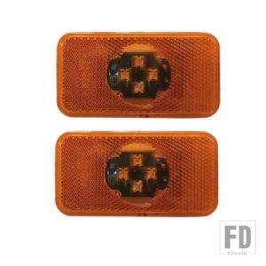 ボルボトラック用24V LEDサイドライト FH FM FL マーカーランプ クリアランスライト アンバー 20789440 20398660 82392733 アクセサリー - 2pcs　amber