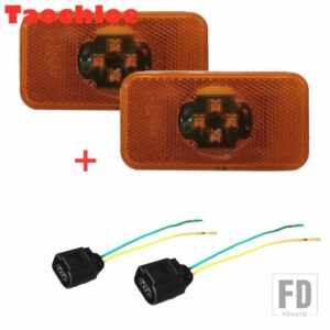 ボルボトラック用24V LEDサイドライト FH FM FL マーカーランプ クリアランスライト アンバー 20789440 20398660 82392733 アクセサリー - 2x　amber　with　wires