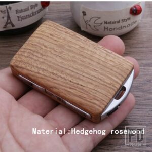 1セット DIY キーレスエントリー リモートコントロール カスタム の木製車キーシェル ボルボ S90 S60 XC40 V60 V90 XC60 XC90 車キーケース用 - Hedgehog　Pterocarpus, No　logo　DIY