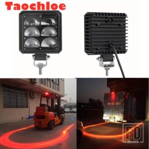 1X 12V-80V 赤青作業灯車両安全ランプ LEDフォークリフトライトフォークトラック赤黄点滅ハザードアークビームライト - blue