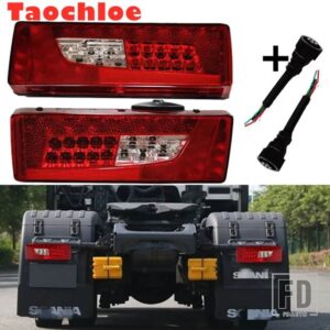 スカニアトラックG400 G450用LEDテールライトコンビネーションリアランプ1組OEM 2380954 2241859コネクタ付き - 1pair　with　plugs
