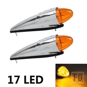 17LED DIY アンバーキャブマーカールーフランニングトップライトボルボインターナショナルケンワース/ピータービルト/フレイトライナー用大型トラック用 - 12v