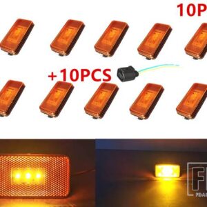 スカニアサイドマーカー用24VアンバーLEDライト10個スカニアクリアランスランプトラックボディパーツコネクタ10個付き - Crystal　Blue