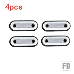 10個/4個 12V-24V トラックサイドマーカーライト LEDトレーラーライト リフレクター バス バン クリアランスライト DAFトラック用 いすゞ用 - 4Pcs　white　B