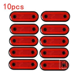10個/4個 12V-24V トラックサイドマーカーライト LEDトレーラーライト リフレクター バス バン クリアランスライト DAFトラック用 いすゞ用 - 10Pcs　Red　B
