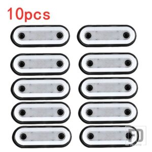 10個/4個 12V-24V トラックサイドマーカーライト LEDトレーラーライト リフレクター バス バン クリアランスライト DAFトラック用 いすゞ用 - 10Pcs　white　B