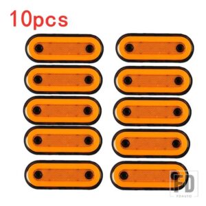 10個/4個 12V-24V トラックサイドマーカーライト LEDトレーラーライト リフレクター バス バン クリアランスライト DAFトラック用 いすゞ用 - 10Pcs　amber　B
