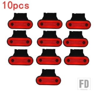 10個/4個 12V-24V トラックサイドマーカーライト LEDトレーラーライト リフレクター バス バン クリアランスライト DAFトラック用 いすゞ用 - 10Pcs　Red　A