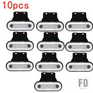 10個/4個 12V-24V トラックサイドマーカーライト LEDトレーラーライト リフレクター バス バン クリアランスライト DAFトラック用 いすゞ用 - 10Pcs　White　A