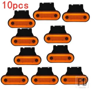 10個/4個 12V-24V トラックサイドマーカーライト LEDトレーラーライト リフレクター バス バン クリアランスライト DAFトラック用 いすゞ用 - 10Pcs　amber　A