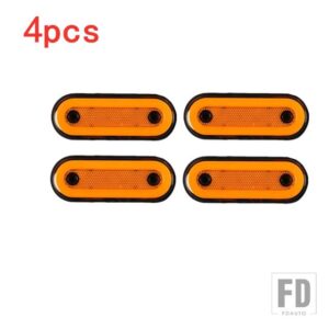 10個/4個 12V-24V トラックサイドマーカーライト LEDトレーラーライト リフレクター バス バン クリアランスライト DAFトラック用 いすゞ用 - 4Pcs　amber　B
