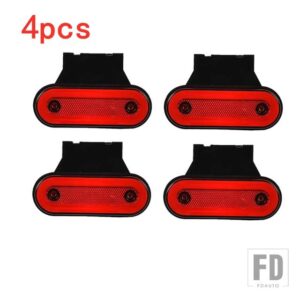 10個/4個 12V-24V トラックサイドマーカーライト LEDトレーラーライト リフレクター バス バン クリアランスライト DAFトラック用 いすゞ用 - 4pcs　Red　A