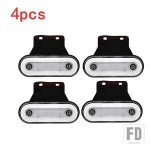 10個/4個 12V-24V トラックサイドマーカーライト LEDトレーラーライト リフレクター バス バン クリアランスライト DAFトラック用 いすゞ用 - 4Pcs　white　A