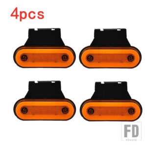 10個/4個 12V-24V トラックサイドマーカーライト LEDトレーラーライト リフレクター バス バン クリアランスライト DAFトラック用 いすゞ用 - 4Pcs　amber　A
