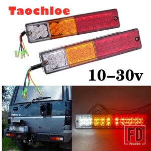 2X 10-30V 車用ライトアセンブリ 12V テールライト トレーラー キャラバナ トラック用 リアブレーキライト ウィンカーインジケーター テールライト - 12V　DC