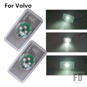 ボルボ FH LED ライト FM FL トラックサイドクリアランスライト用 2個 24V マーカーライト 2ピンコネクタソケット付き 20789440 - 2pcs　white