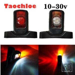 1ペア 10-30V 車 トレーラー トラック バン 3面 4 LED トラック マーカー サイド ライト アウトライン ランプ アウターライト 24V ボルボ用 DAF用 - Color　lens　T