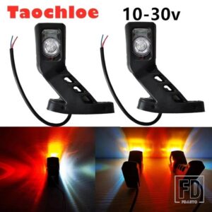 1ペア 10-30V 車 トレーラー トラック バン 3面 4 LED トラック マーカー サイド ライト アウトライン ランプ アウターライト 24V ボルボ用 DAF用 - clear　lens　B