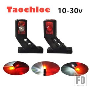 1ペア 10-30V 車 トレーラー トラック バン 3面 4 LED トラック マーカー サイド ライト アウトライン ランプ アウターライト 24V ボルボ用 DAF用 - color　lens　A