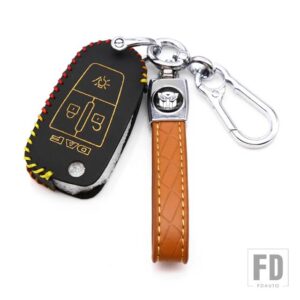 DAF 106用オックスハイドキーケースカバー 3ボタンキーチェーンホルダー キーアクセサリー プロテクターバッグシェル - C