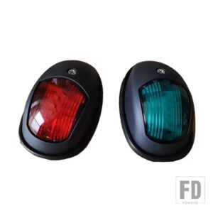 2個入り 防水ボートナビゲーションライト 緑と赤 マリンLED 右舷左舷ライト ボート ヨット スキーター用 DC 10-30V - Black　case